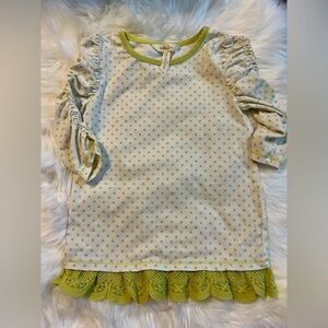 Matilda Jane Green Polka Dot Shirt Size 6